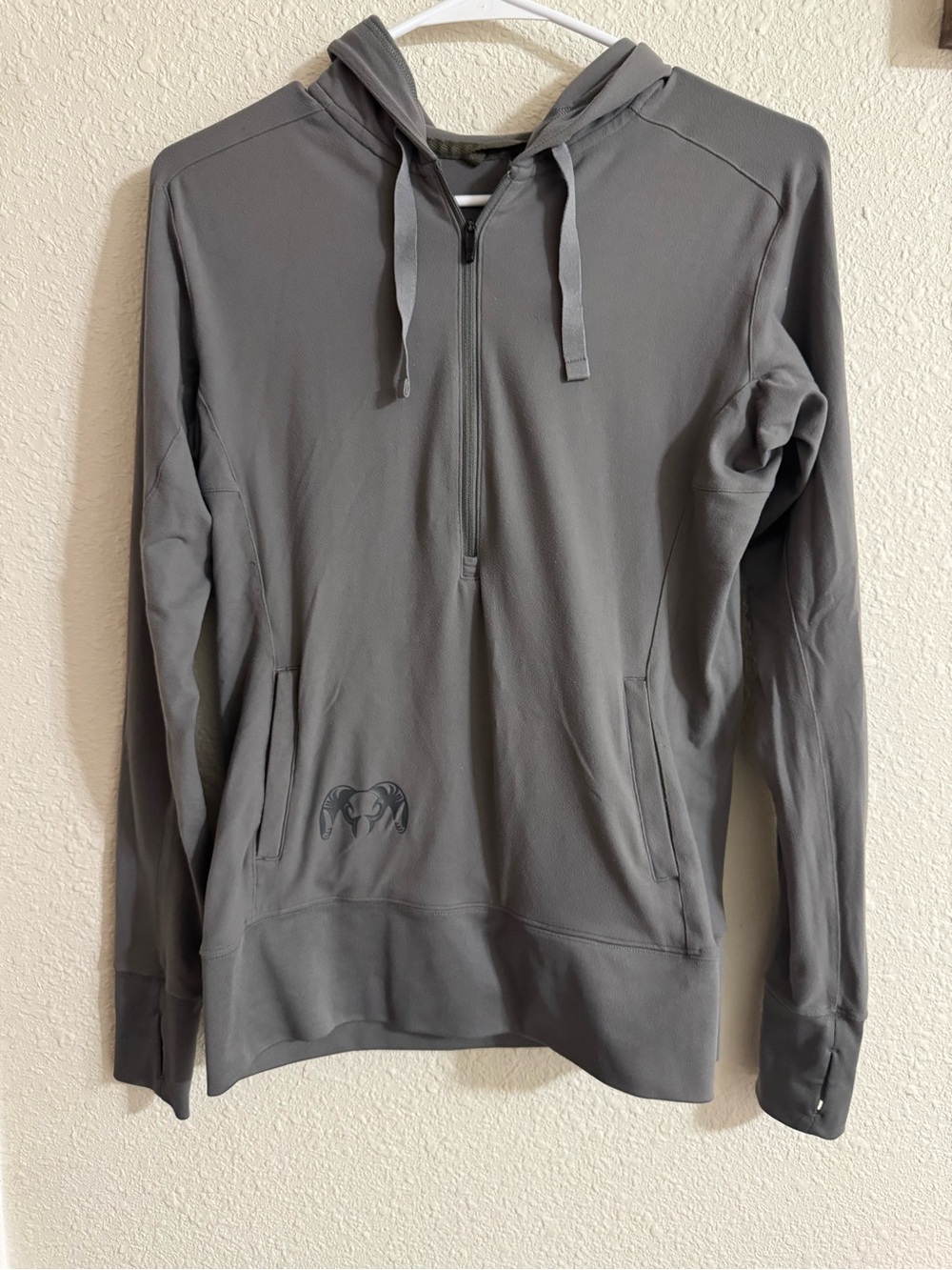 KUIU Women's Gray Lightweight Half-Zip Hooded Pullover